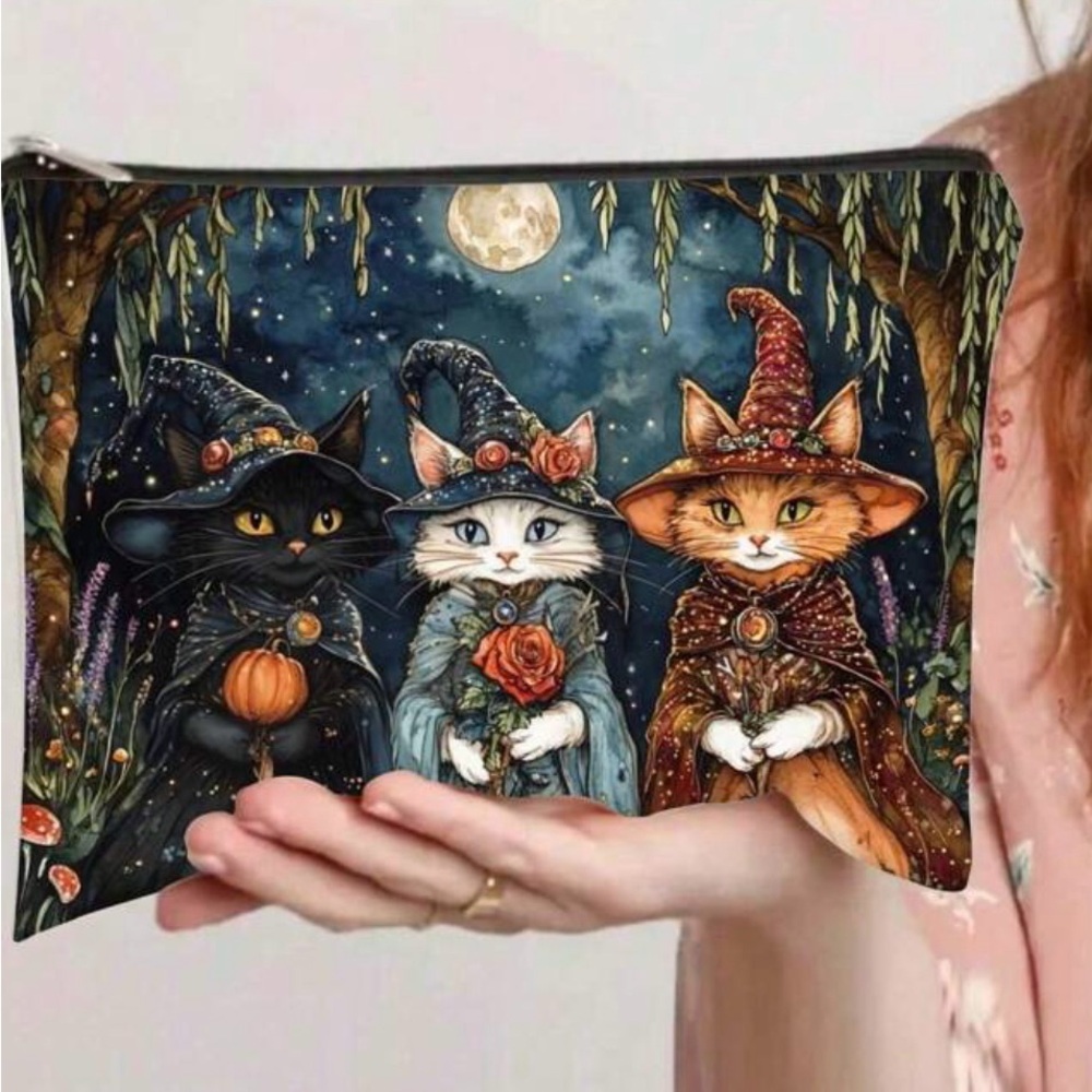 Witchy Cat Themed Pouch. BRAND NEW NO TAGS